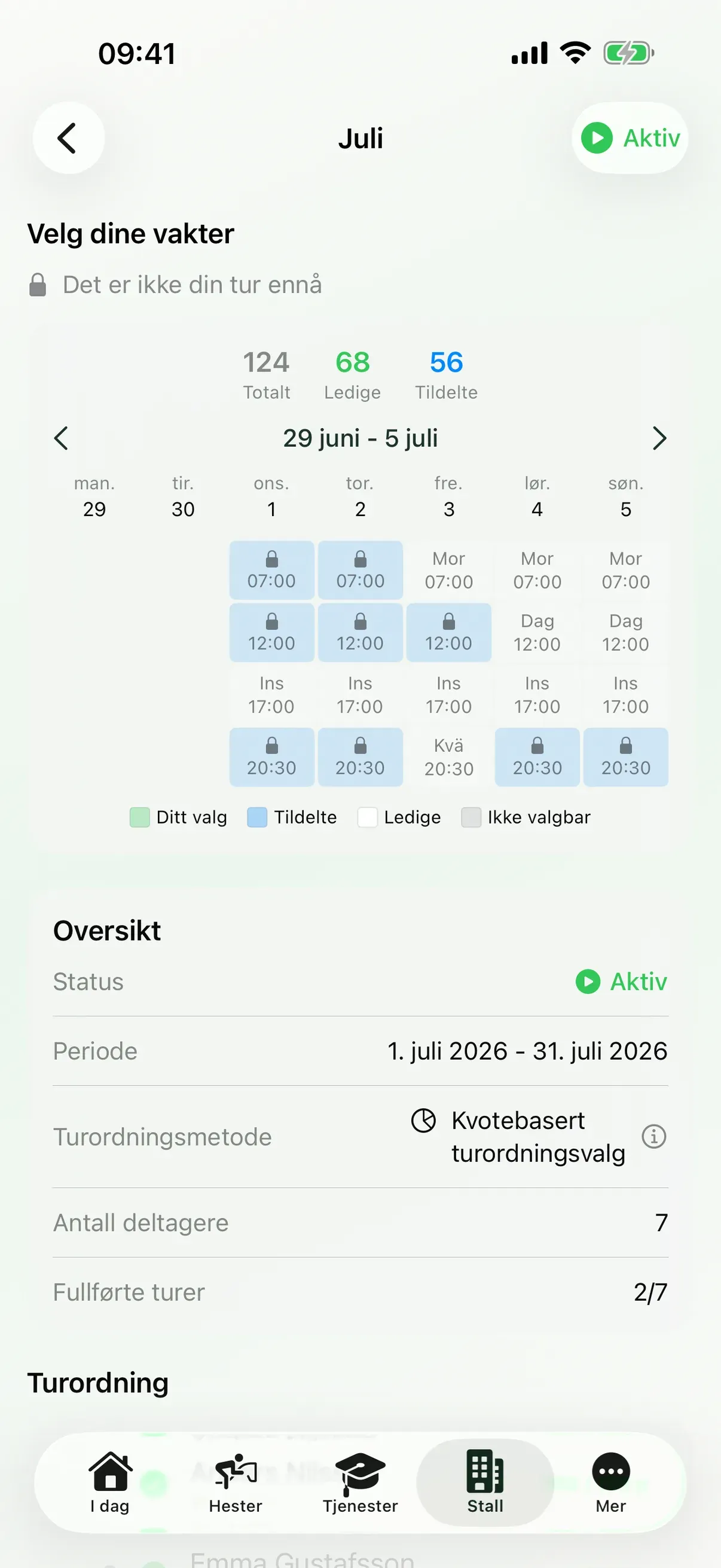 Bemanningsplan i EquiDuty