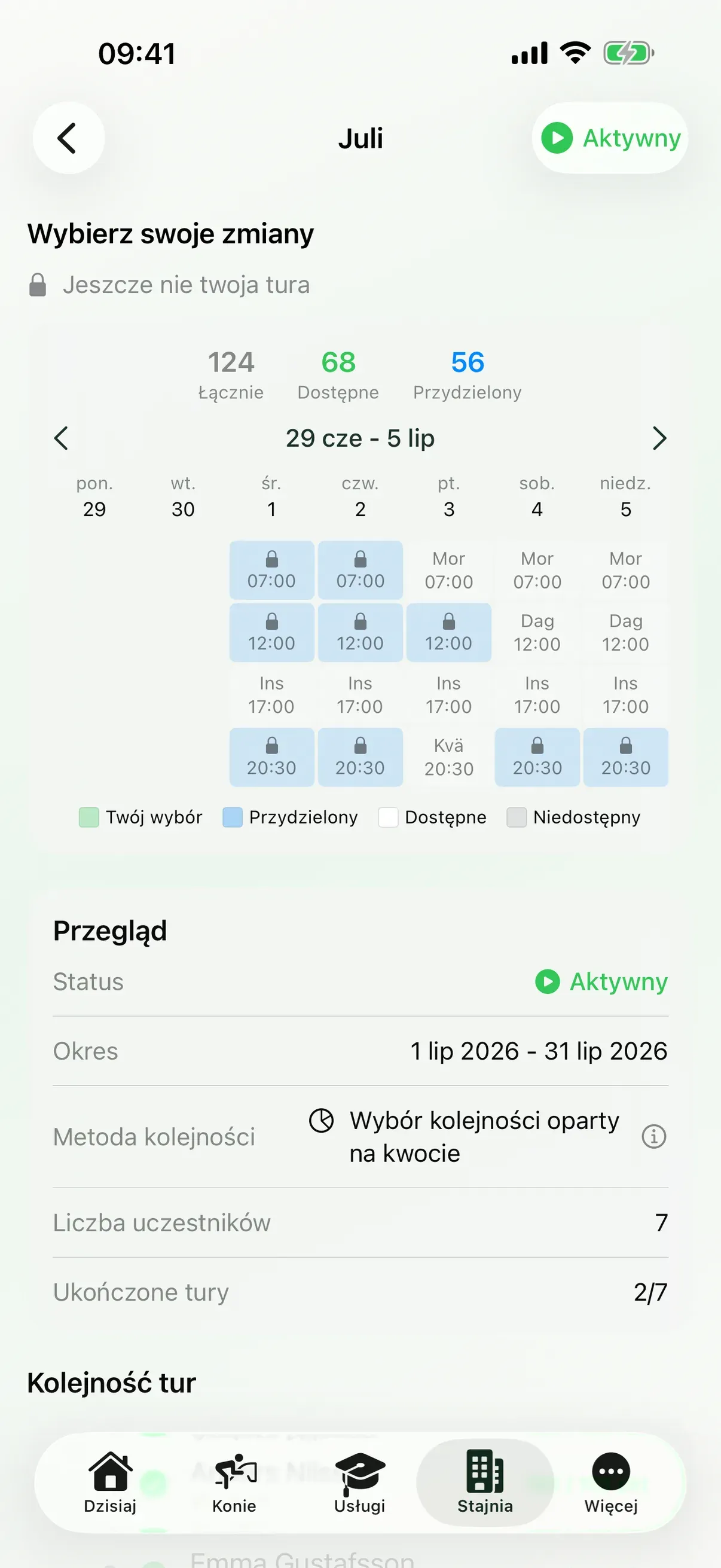 Planowanie personelu w EquiDuty