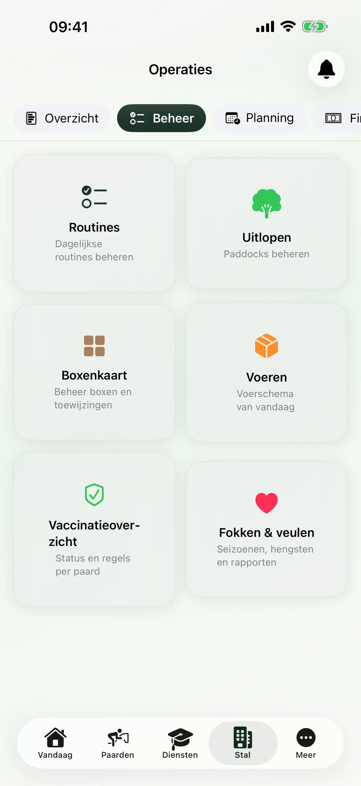 Financieel overzicht in EquiDuty