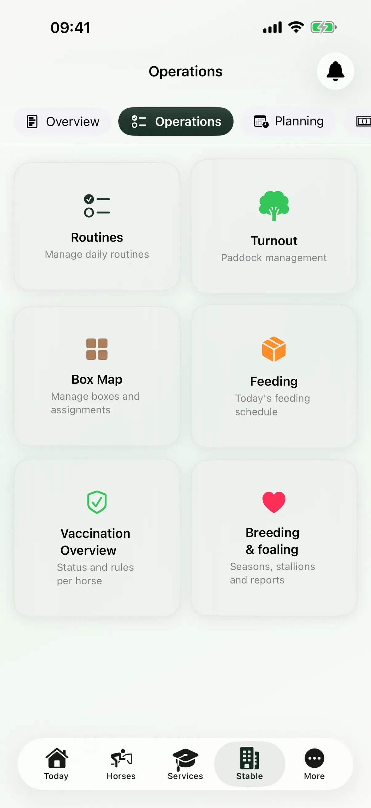 Finance overview in EquiDuty
