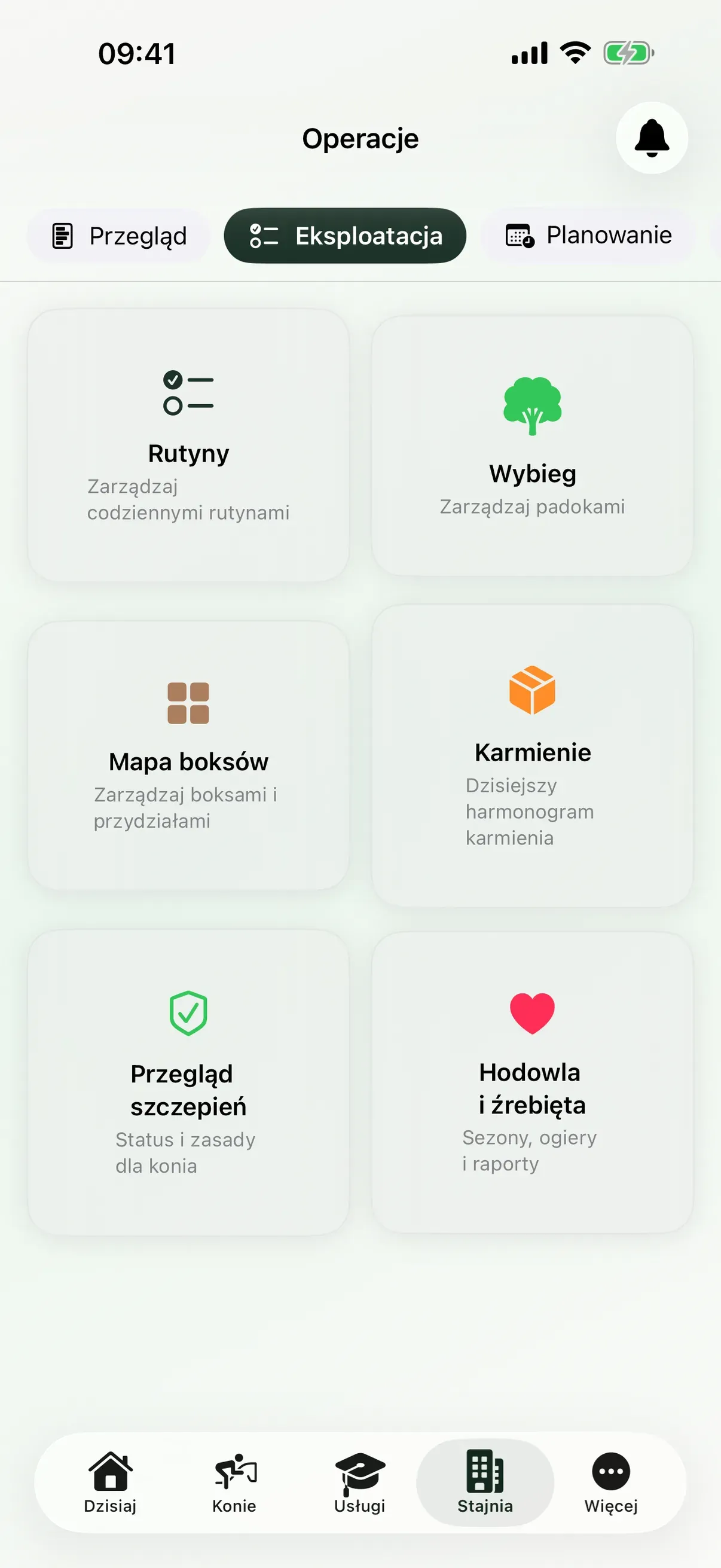 Widok finansów w EquiDuty