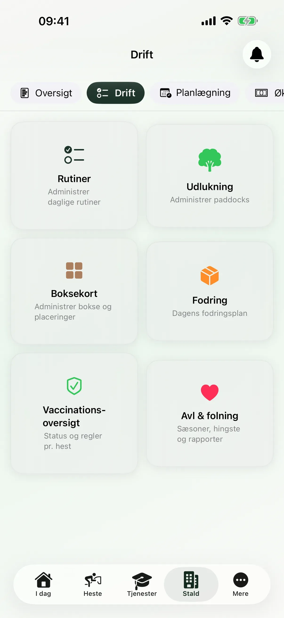 Økonomi-overblik i EquiDuty